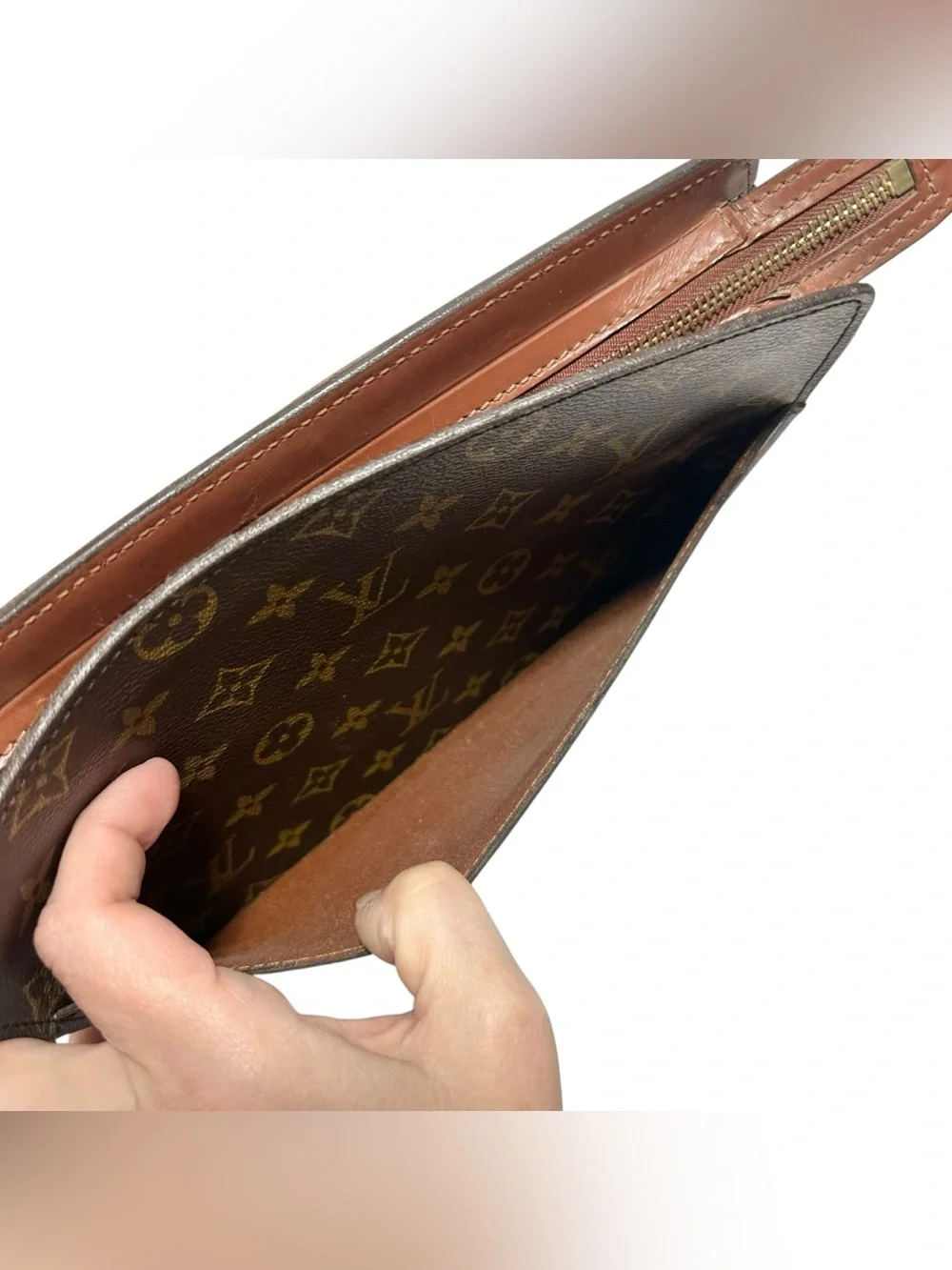 Louis Vuitton 1989 Monogram Leather Vintage Pochette Homme Clutch Bag
